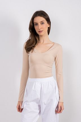 بلوز بژ زنانه ساده SHEISMONO - کد 789753139