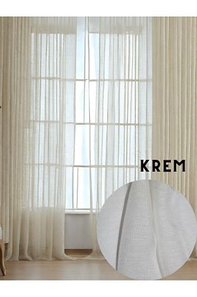 پرده توری بژ ریل دار MebelPort Curtain - کد 800948880