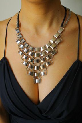 گردنبند جواهر طوسی زنانه فلزی کد 117923121