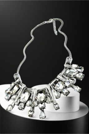 گردنبند جواهر طوسی زنانه فلزی کد 801758041
