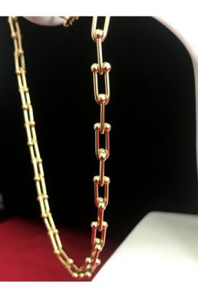 گردنبند استیل طلائی زنانه فولاد ( استیل ) کد 355246883