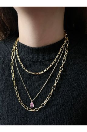 گردنبند جواهر طلائی زنانه کد 802203741