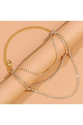 خلخال جواهر طلائی زنانه روکش نقره Classy - کد 802234020