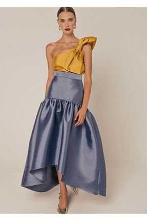 دامن طوسی زنانه پارچه INDRESS STUDIO - کد 802471639