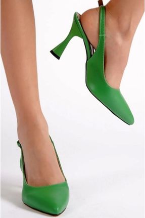 کفش پاشنه بلند کلاسیک سبز زنانه پاشنه نازک پاشنه متوسط ( 5 - 9 cm ) کد 735993894