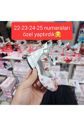 کفش پاشنه بلند پر صورتی بچه گانه پاشنه کوتاه (1 - 4 سانتی متر) patik ayakkabı - کد 802395622