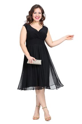 لباس مجلسی سایز بزرگ مشکی زنانه رگولار کد 802528343