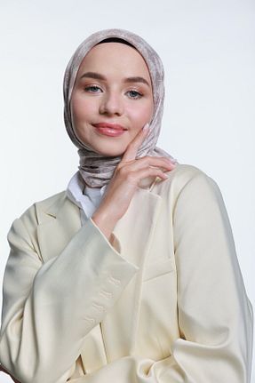 روسری قهوه ای پنبه پلی استر Modakaşmir - کد 737955228