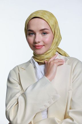 روسری زرد پنبه پلی استر Modakaşmir - کد 737993812