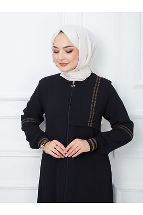 کلاه و ابایا مشکی زنانه پنبه پلی استر ELBİSHE - کد 802601272
