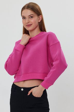 سوئیشرت صورتی زنانه ساده kef clothing - کد 797705164