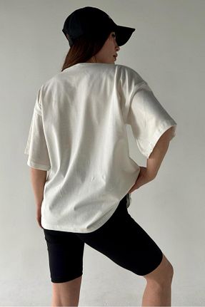 تیشرت سفید زنانه اورسایز bb butik basic - کد 802678716