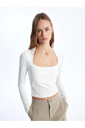 بلوز نباتی زنانه ساده LC Waikiki - کد 802781582