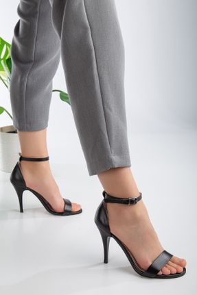 کفش مجلسی مشکی زنانه چرم مصنوعی پاشنه نازک پاشنه بلند ( +10 cm) کد 793125761