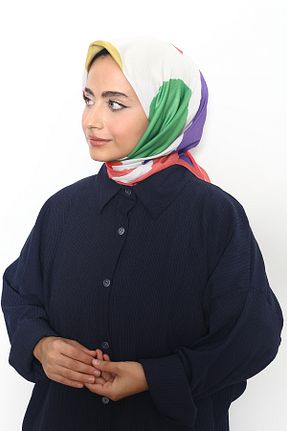 روسری رنگی 100 x 100 Mizge Scarf - کد 802570651