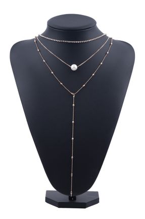 گردنبند جواهر زنانه فلزی کد 118033143