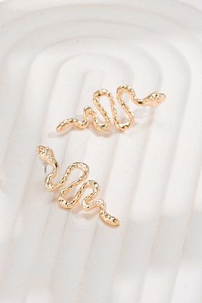 گوشواره جواهر طلائی فلزی MRK - کد 781558116
