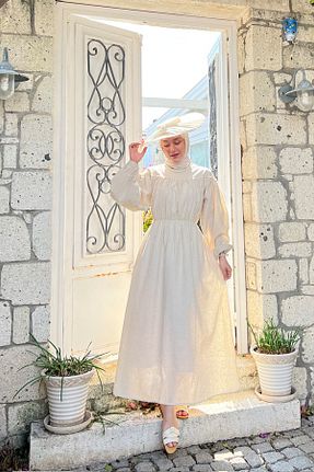 لباس حجاب بژ زنانه اورسایز ceylan otantik - کد 730647548