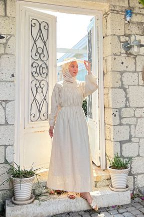 لباس حجاب بژ زنانه اورسایز ceylan otantik - کد 730647548