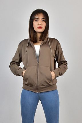 سوئیشرت قهوه ای زنانه ساده yakamor - کد 802283650