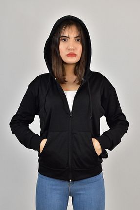 سوئیشرت مشکی زنانه ساده yakamor - کد 802283701