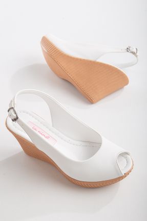 کفش پاشنه بلند پر سفید زنانه پاشنه متوسط ( 5 - 9 cm ) چرم مصنوعی پاشنه پر کد 802325321
