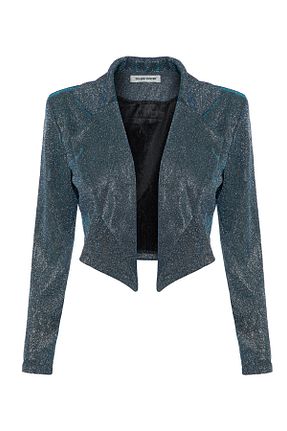 کت آبی زنانه اورسایز Gülşah Evecen - کد 802575986