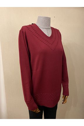 بلوز زرشکی زنانه ساده TEK - کد 665936802