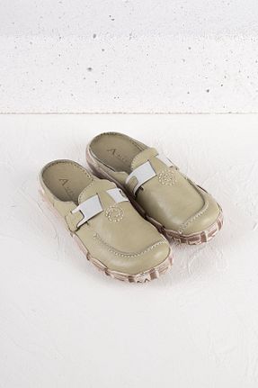 دمپائی سبز زنانه چرم خالص Getcho - کد 743770809