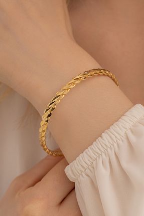 دستبند نقره طلائی زنانه 925 عیار OSMANLI GÜMÜŞ - کد 785100139