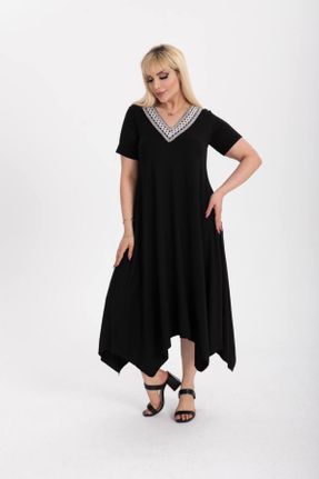 لباس مشکی زنانه سایز بزرگ بافت کد 802615149