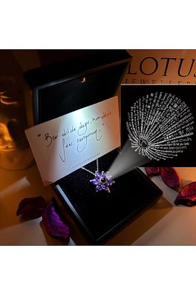 گردنبند نقره بنفش زنانه 925 عیار LOTUS JW - کد 802771994