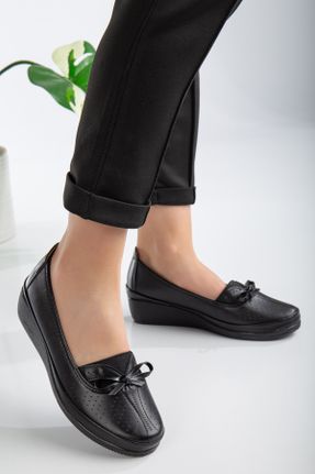 کفش کلاسیک مشکی زنانه چرم مصنوعی پاشنه کوتاه ( 4 - 1 cm ) پاشنه ساده کد 259826230