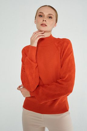 پلیور نارنجی زنانه ساده JOVENMADRE - کد 785764992