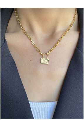 گردنبند استیل ( فولاد ) طلائی زنانه استیل (فولاد) AKSESUARIM - کد 802982256