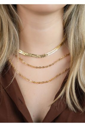 گردنبند جواهر زنانه روکش طلا کد 803053082