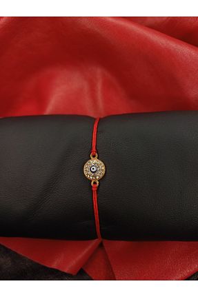 دستبند جواهر قرمز زنانه روکش طلا DENİZA BİJUTERİ - کد 803262589