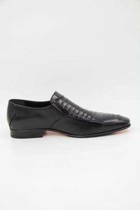 کفش کلاسیک مشکی مردانه چرم طبیعی پاشنه کوتاه ( 4 - 1 cm ) پاشنه ساده کد 775452766