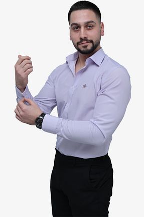 پیراهن بنفش مردانه اسلیم فیت MD1974 - کد 801504445