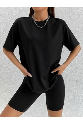 تیشرت مشکی زنانه اورسایز BENROMA - کد 803216580