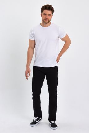 شلوار جین مشکی مردانه پاچه لوله ای استاندارد کد 712602070
