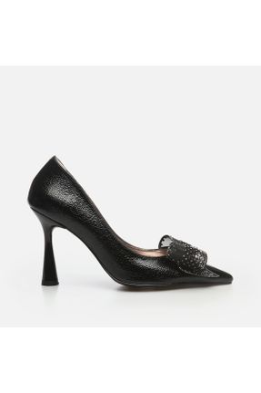 کفش پاشنه بلند کلاسیک مشکی زنانه چرم مصنوعی پاشنه نازک پاشنه بلند ( +10 cm) کد 803291884