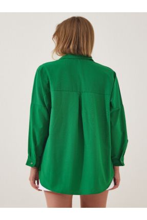 پیراهن سبز زنانه اورسایز جین کد 686093249