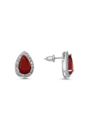 گوشواره جواهر قرمز Merano Design - کد 760203084