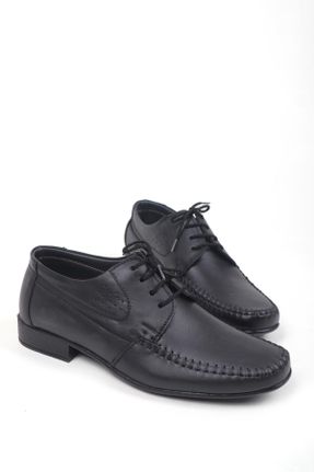 کفش کلاسیک مشکی مردانه چرم طبیعی پاشنه کوتاه ( 4 - 1 cm ) پاشنه ساده کد 739491133