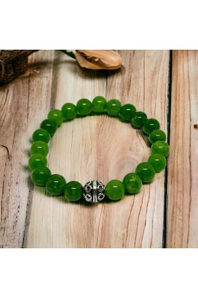 دستبند جواهر سبز زنانه سنگی کد 803187373