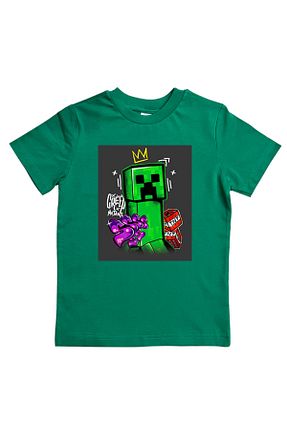 تیشرت سبز بچه گانه رگولار Minecraft - کد 803478036