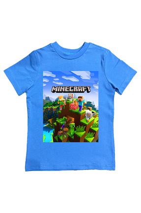 تیشرت آبی بچه گانه رگولار Minecraft - کد 803479738