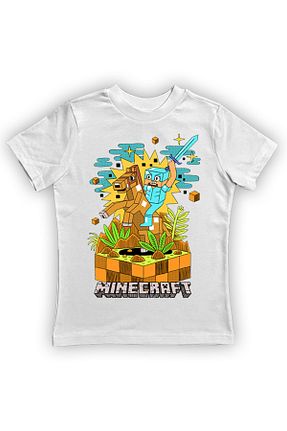 تیشرت سفید بچه گانه رگولار Minecraft - کد 803479610