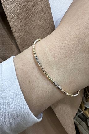 دستبند طلا طلائی زنانه 14 عیار ŞAMLI ERDOĞAN - کد 803370257